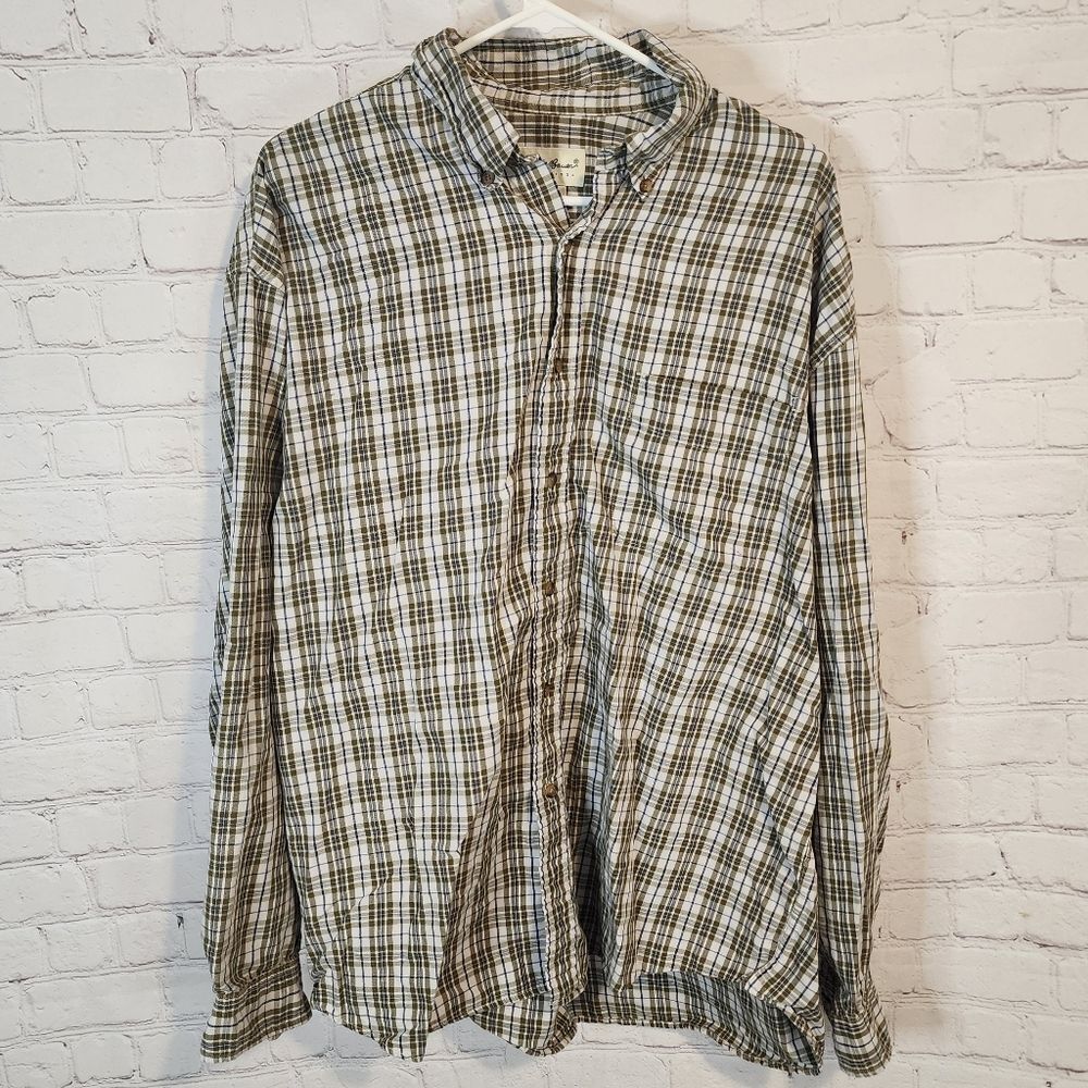 Men's Eddie Bauer Plaid Button-Up Shirt, size XL